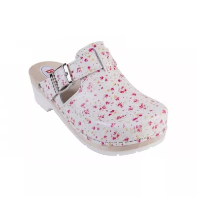 Medicininės klumpės Buxa FPU20 su dirželiu, puoštos smulkiais gėlių motyvais