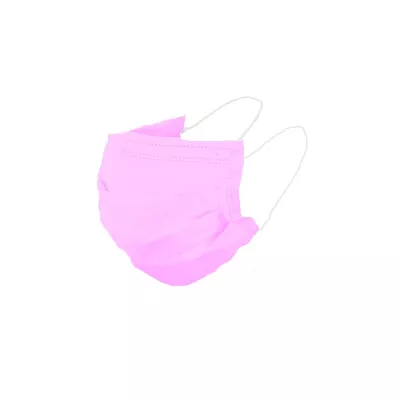 Vienkartinės kaukės 3 sluoksnių su gumyte , 50 vienetų, ROŽINĖ. 