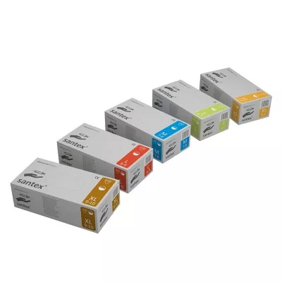 Latekso pirštinės vienkartinės be pudros, 100 vnt. Latekso pirštinės vienkartinės be pudros, 100 vnt.