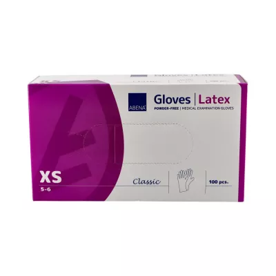Vienkartinės medicininės lateksinės pirštinės Abena Classic 100 vnt., skaidrios Vienkartinės medicininės lateksinės pirštinės Abena Classic 100 vnt., skaidrios