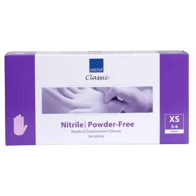 Vienkartinės medicininės nitrilinės pirštinės Abena Classic Sensitive 100 vnt., rožinės