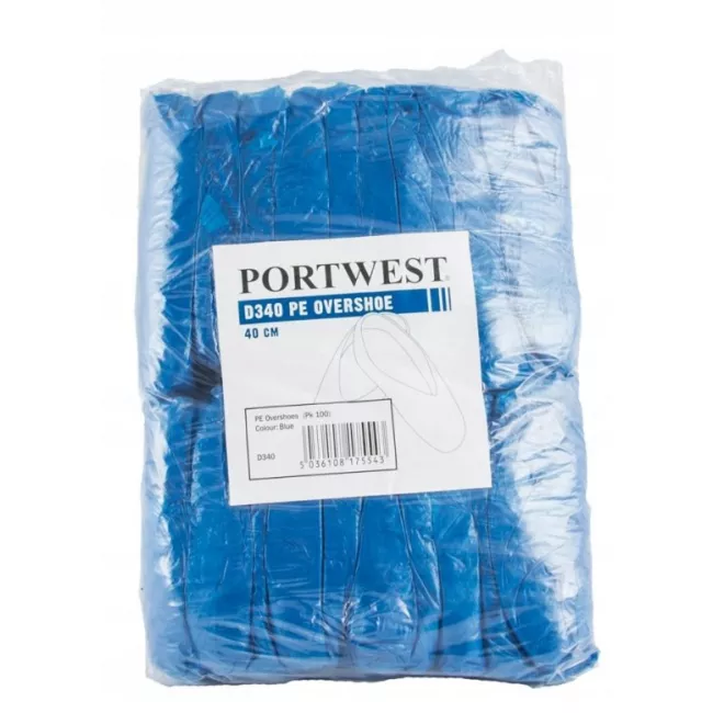 Vienkartiniai antbačiai Portwest D340, Mėlyni, 100 vnt. Bachilai Kitos priemonės, Vienkartiniai darbo drabužiai nuotrauka
