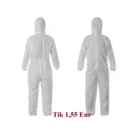 Vienkartinis kombinezonas su užtrauktuku